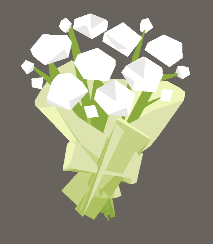 Final low-poly bouquet tidied in UModeler X