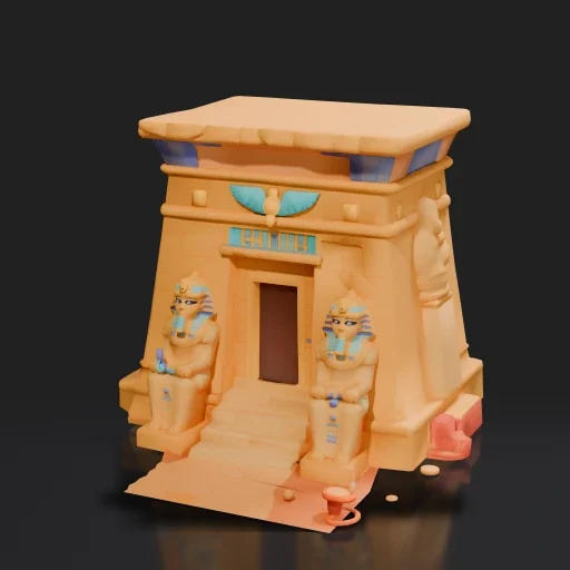 PicoBerry model of a sandstone pharaoh temple facade