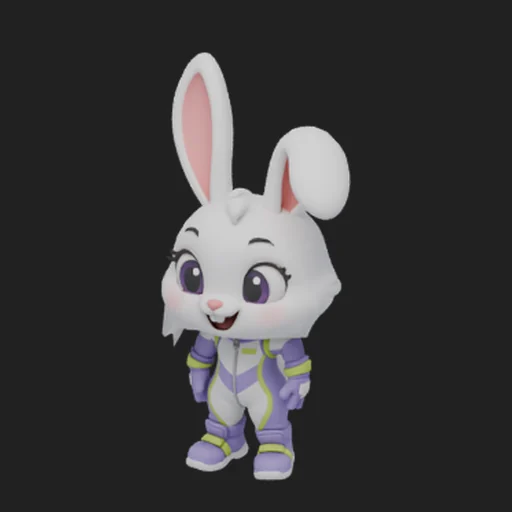 PicoBerry model of the rabbit driver in a white and lilac suit