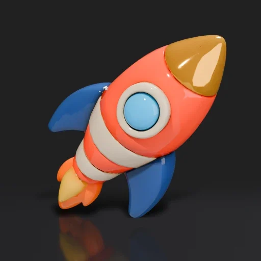 PicoBerry model of the cartoon rocket item