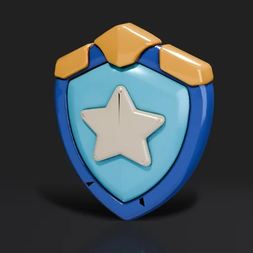 PicoBerry model of the blue shield item with a star