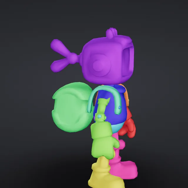 The same robot in per-part colors